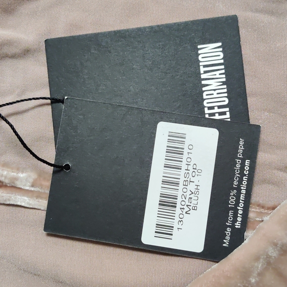 Reformation MAV blush velour top size 10 - Picture 7 of 8